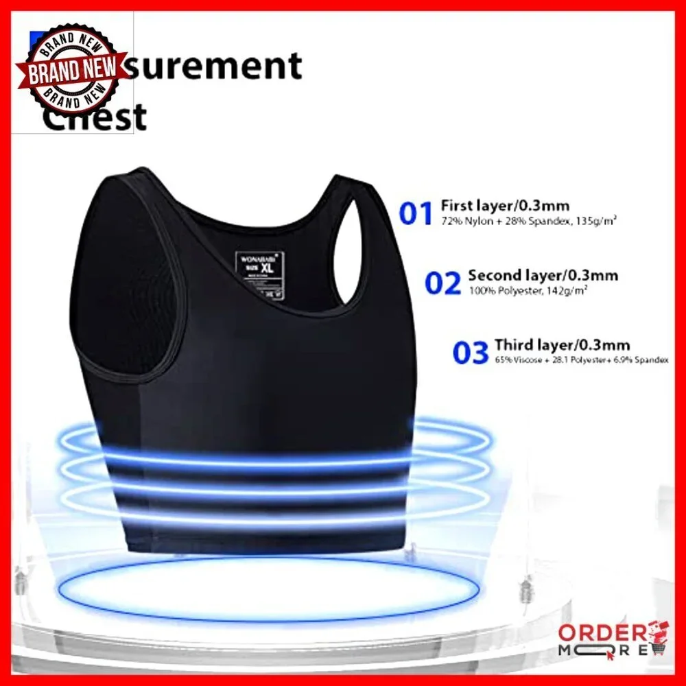 Transgender Chest Binder Corset with Mesh Tank Top Snug Stretchy Lightweight